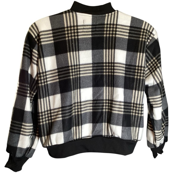 Plaid Black and White Women's Jacket, Plus Size 1X - Picture 8 of 9